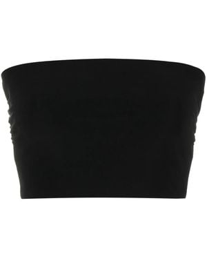 Norma Kamali Strapless Cropped Top - Black