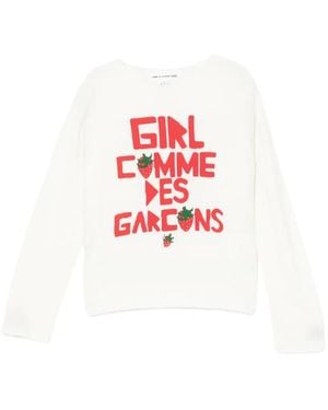 Comme des Garçons Graphic Long-Sleeve Sweater - White
