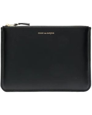 Comme des Garçons Logo-Print Leather Wallet - Black