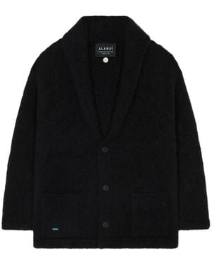 Alanui Patch Pockets Horn Buttons Cardigan - Black