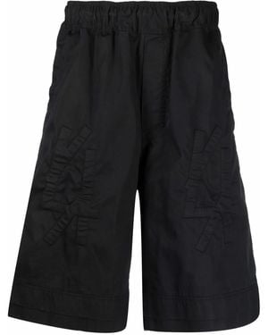 44 Label Group Debossed-Logo Shorts - Black