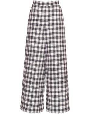 Cara Cara Mayflower Broek Met Gingham Ruit - Wit