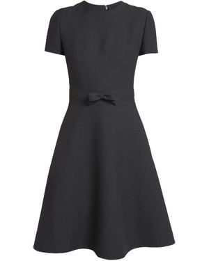 Valentino Garavani Bow-Embellished Short-Sleeved Dress - Black