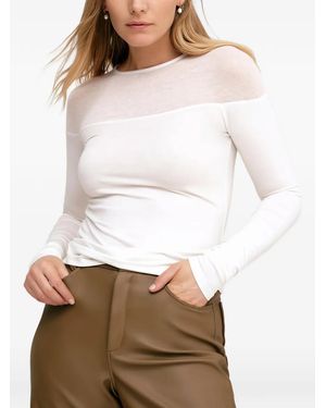 MARCELLA Pearl Long-Sleeve Top - White