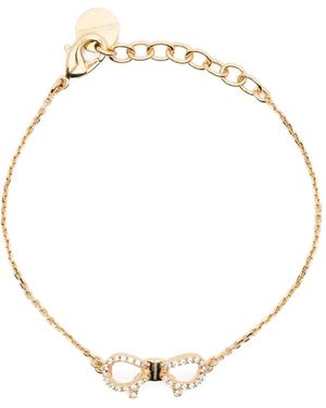 Ferragamo Vara Bow Crystal-Embellished Bracelet - Metallic