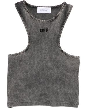 Off-White c/o Virgil Abloh Cropped-Top mit Logo - Grau