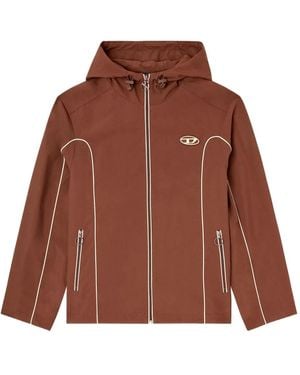 DIESEL J-Hives Piped Hooded Jacket - Brown
