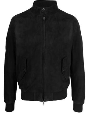 Baracuta Suede Zip-Front Jacket - Blue