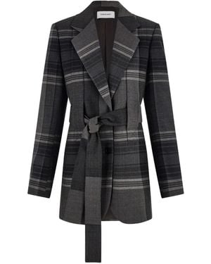 Ferragamo Blazer À Taille Ceinturée - Noir