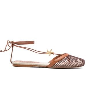 FARM Rio Starfish Lace-Up Sandals - White