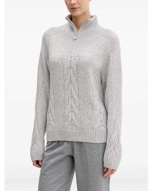 From Future Cable-Knit Zip-Up Jumper - Grey