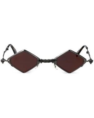 Kuboraum Maske H80 Geometric-Frame Sunglasses - Brown