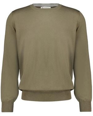 Brunello Cucinelli Pull À Bords Côtelés - Vert