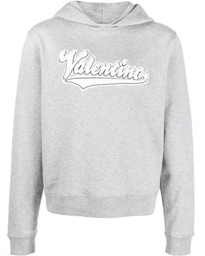 Valentino Garavani Hoodie Vg Patch in Black for Men | Lyst