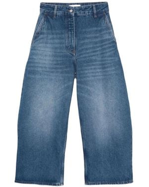 Studio Nicholson Vaqueros Anchos Estilo Capri - Azul