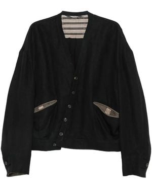 Ziggy Chen Asymmetric-Fastening Paneled Jacket - Black