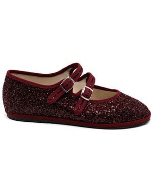 Gondolina Mary Jane Glitter Ballet Flat - Brown