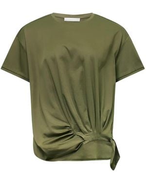 Club21 Sheen Knotted Cotton T-Shirt - Green