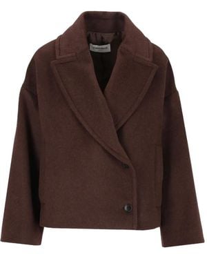 Al Duca d'Aosta Double-Breasted Short Coat - Brown