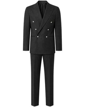 Franzese Collection Rolls Royce Herringbone Wool Suit - Black