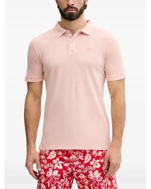 Guess Logo-Patch Polo Shirt - Red