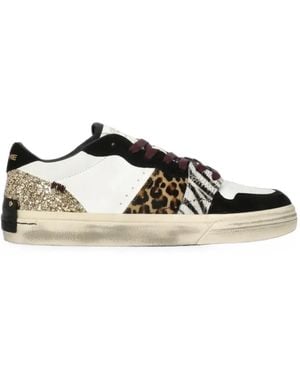 Crime London Playoff Animal-Print Trainers - White