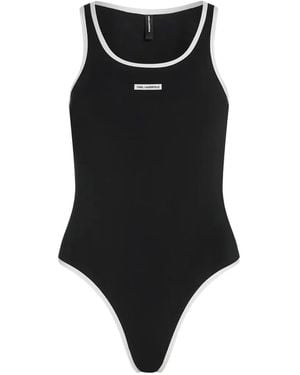KARL LAGERFELD Body Con Parche Del Logo - Negro