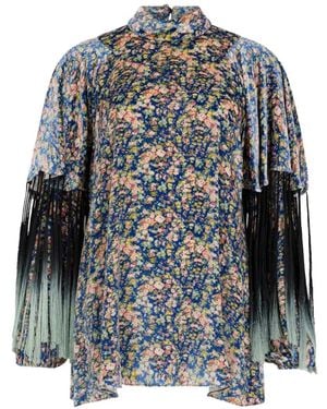 Philosophy Di Lorenzo Serafini Bluse mit Blumen-Print - Grau