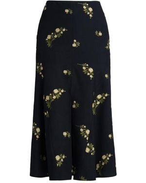 Erdem Floral Midi Skirt - ブラック