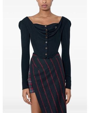 Vivienne Westwood Bea Corset Draped Cardigan - Blue