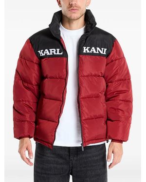 Karlkani Logo-Print Quilted Jacket - Red