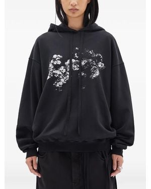 Ann Demeulemeester Cara Printed Hoodie - Black