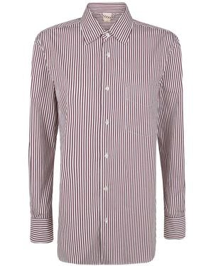 Aspesi Camisa Con Bolsillo A Rayas - Morado