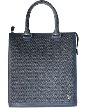Lardini Bolso Shopper Tardini Tejido De Piel De Becerro - Azul