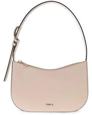 Furla Sara Buckle-Strap Shoulder Bag - Natural
