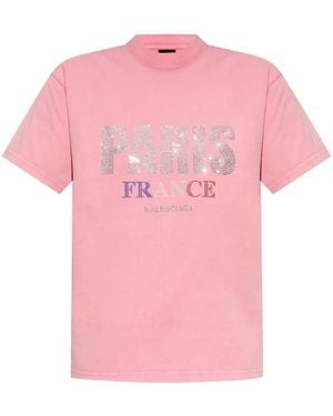 Balenciaga Camiseta con aplique del logo - Rosa
