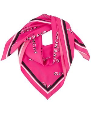 Givenchy Shadow Logo-Print Scarf - Pink