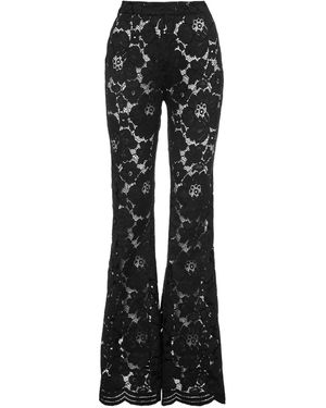 Ana Radu Floral-Lace Pants - Black