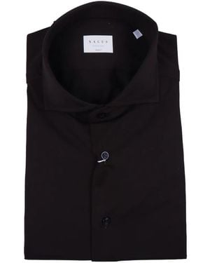 Xacus Chemise À Boutonnière Sur Le Devant - Black