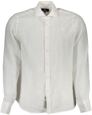 La Martina Chemise En Lin À Manches Longues - White