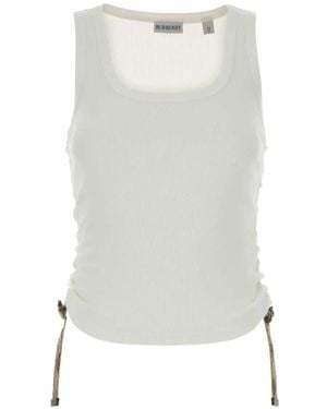 Burberry Geripptes Cropped-Top - Weiß