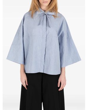 Societe Anonyme Sakamoto Striped Bow Shirt - Blue