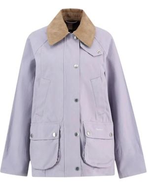 Barbour Beadnell Corduroy-Collar Jacket - Purple