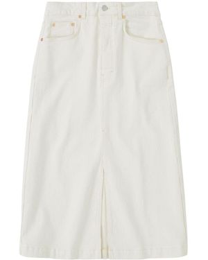 Closed Midi Denim Skirt - White