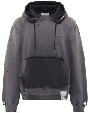 Maison Mihara Yasuhiro Sun-Faded Distressed Hoodie - Grey