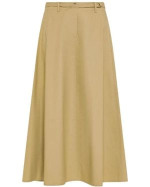 Seventy Falda Midi Con Cinturón - Neutro
