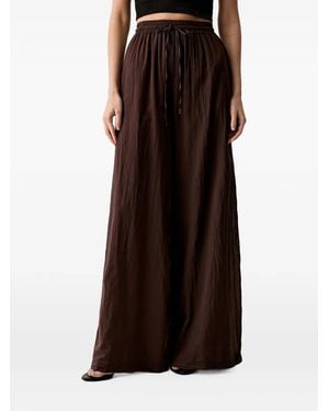 ViCOLO Drawstring-Waist Palazzo Pants - Brown
