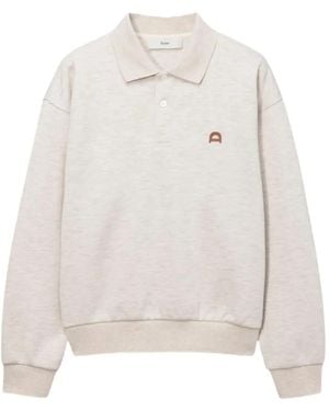 DUNST Logo-Appliqué Polo Sweatshirt - White