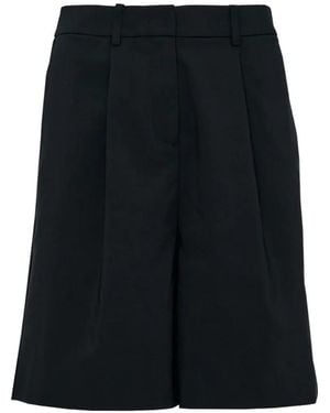Club21 Collection Pleated-Front Tailored Shorts - Black