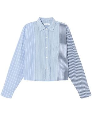 RE/DONE Patchwork Striped Shirt - Blue